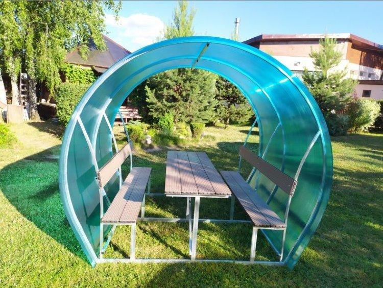 Круглая беседка из металла и поликарбоната арт: BS023