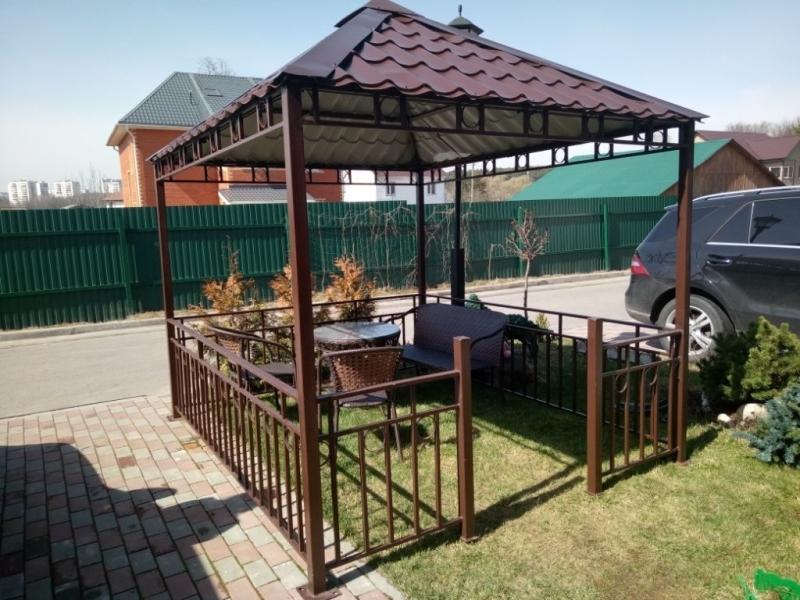 Беседка металлическая в коричневом цвете арт: BS099