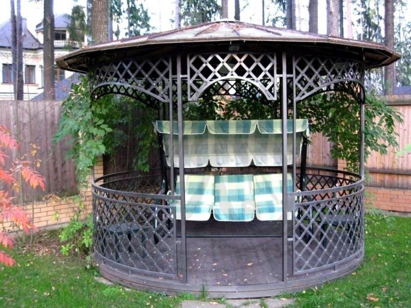 Круглая металлическая беседка в сад арт: BS062