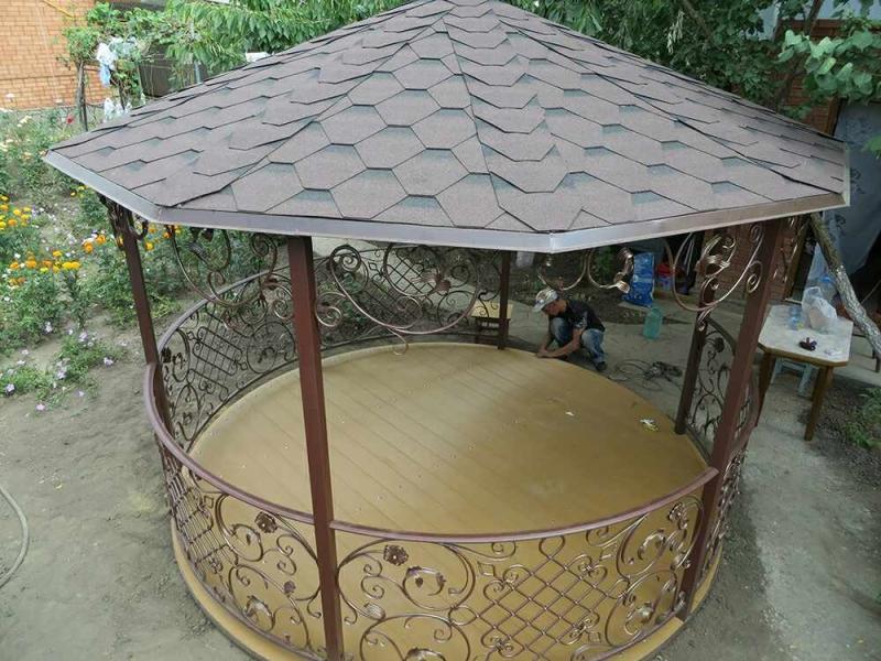 Круглая беседка в сад из металла арт: BS063