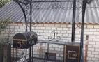 Крытый кованый мангал с печкой на террасу КМ-525