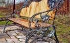Кованая скамейка с чеширским котом КС-212
