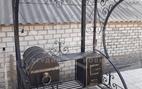 Крытый кованый мангал с печкой на террасу КМ-525